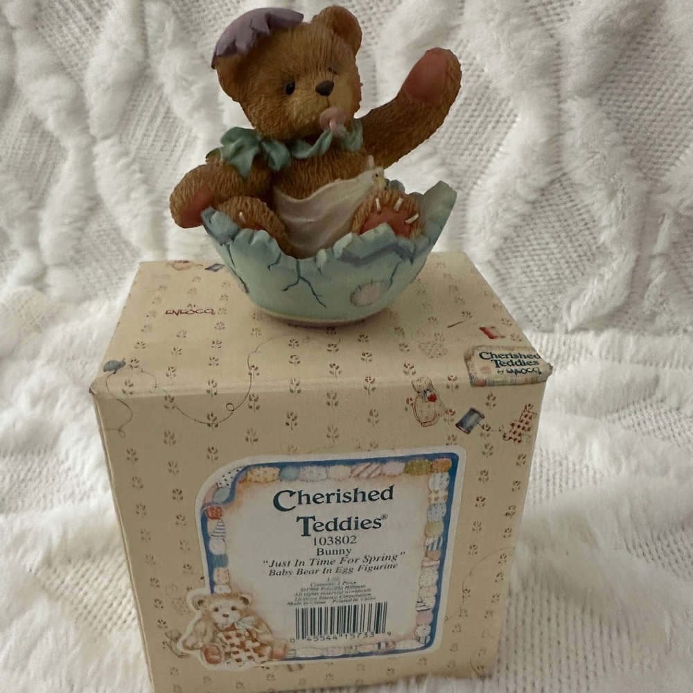 1994 Enesco Cherished Teddies "Bunny" Figurine Just In Time For Spring #103802